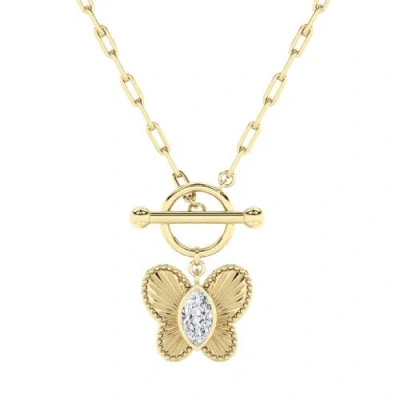 Bliss Diamond Certified 1ct Diamond Marquise Solitaire Necklace 14k Gold 18" In 14k Yellow Gold