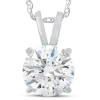 Bliss Diamond Certified 1ct Round Diamond Solitaire Pendant Gold Necklace Lab Grown In 14k White Gold