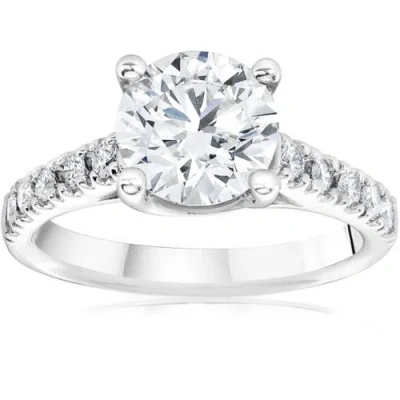 Bliss Diamond Certified 2 1/2ct Diamond Cathedral Engagement Ring 14k Gold Lab Grown In 14k White Gold