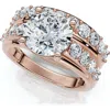 Bliss Diamond Certified 2 1/2ct Diamond Engagement Wedding Ring Set 14k Gold Lab Grown In 14k Rose Gold