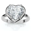 Bliss Diamond Certified 2 1/2ct Heart Diamond Button Engagement Ring 14k Gold Or Pt Lab Grown In Silver