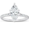 Bliss Diamond Certified 2 1/2ct Marquise Diamond Engagement Ring Lab Grown Gold In 14k White Gold
