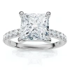 Bliss Diamond Certified 2 1/3ct Princess Cut Diamond Engagement Ring 14k Gold Or Pt Lab Grown