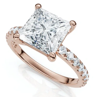 Bliss Diamond Certified 2 1/3ct Princess Cut Diamond Engagement Ring 14k Gold Or Pt Lab Grown
