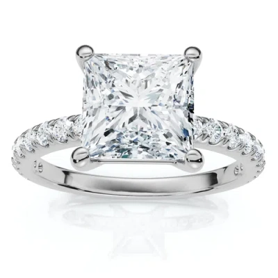 Bliss Diamond Certified 2 1/3ct Princess Cut Diamond Engagement Ring 14k Gold Or Pt Lab Grown