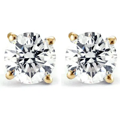 Bliss Diamond 2 1/4 Ct T.w. Diamond Screw Back Studs Lab Grown 14k Gold In 14k Yellow Gold