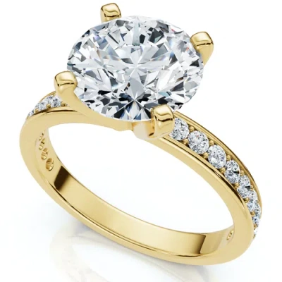 Bliss Diamond Certified 2 1/4ct Karthy Diamond Engagement Ring 14k Gold Or Platinum Lab Grown In 14k Yellow Gold