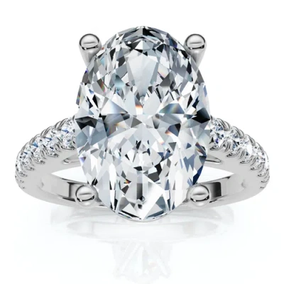 Bliss Diamond Certified 2 3/4ct Oval Accent Diamond Engagement Ring 14k Gold Or Platinum Lab G