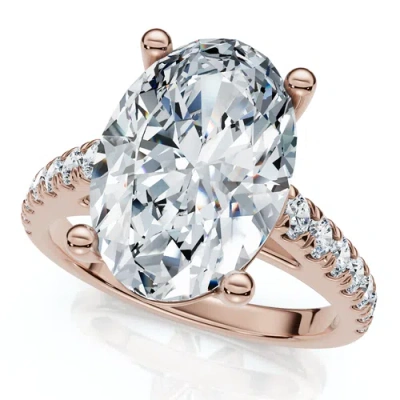 Bliss Diamond Certified 2 3/4ct Oval Accent Diamond Engagement Ring 14k Gold Or Platinum Lab G