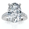 Bliss Diamond Certified 2 3/4ct Oval Accent Diamond Engagement Ring 14k Gold Or Platinum Lab G In Silver
