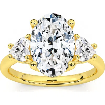 Bliss Diamond Certified 2 3/4ct Oval & Heart Shape Diamond Engagement Ring Lab Grown 14k Gold