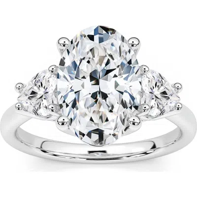 Bliss Diamond Certified 2 3/4ct Oval & Heart Shape Diamond Engagement Ring Lab Grown 14k Gold In Silver