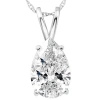 Bliss Diamond Certified 2 Ct Pear Shape Lab Grown Diamond Pendant 14k Gold Necklace In 14k White Gold