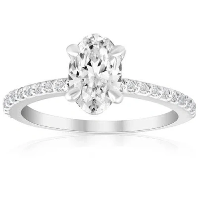 Bliss Diamond Certified 2.50ct Oval Lab Grown Diamond Engagement Ring In 14k White Gold