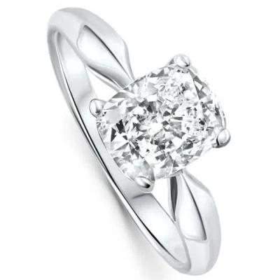 Bliss Diamond Certified 2ct Cushion Solitaire Diamond Engagement Ring 14k Gold Lab Grown In 14k White Gold