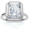 Bliss Diamond Certified 2ct Emerald Cut Adriana Diamond Engagement Ring 14k Gold Lab Grown In White