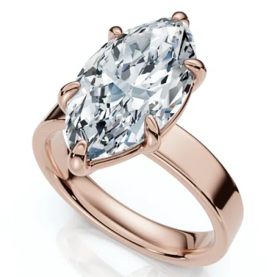 Bliss Diamond Certified 2ct Marquise Cut Flat Cigar Band Engagement Ring 14k Gold Lab Grown