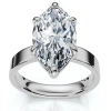 Bliss Diamond Certified 2ct Marquise Cut Flat Cigar Band Engagement Ring 14k Gold Lab Grown In Silver