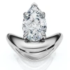 Bliss Diamond Certified 2ct Minali Curved Pear Diamond Engagement Ring 14k Gold/pt Lab Grown In Silver