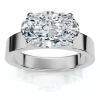 Bliss Diamond Certified 2ct Oval East West Cigar Band Solitaire Engagement Ring Lab Grown In Silver