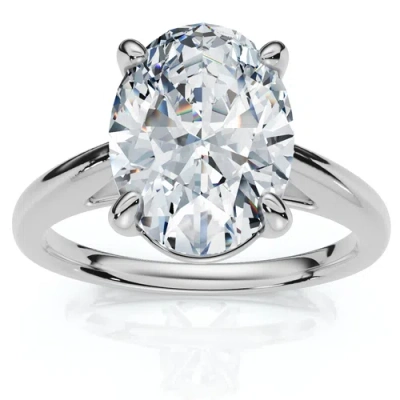 Bliss Diamond Certified 2ct Oval Solitaire Ashley Diamond Engagement Ring 14k Gold Lab Grown In Silver