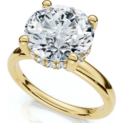 Bliss Diamond Certified 3 1/10ct Hidden Halo Diamond Engagement Ring 14k Gold Lab Grown