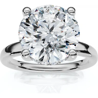 Bliss Diamond Certified 3 1/10ct Hidden Halo Diamond Engagement Ring 14k Gold Lab Grown In Silver