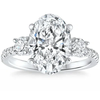 Bliss Diamond Certified 3 1/4ct Oval Diamond Engagement Ring 14k Gold Lab Grown In 14k Yellow Gold
