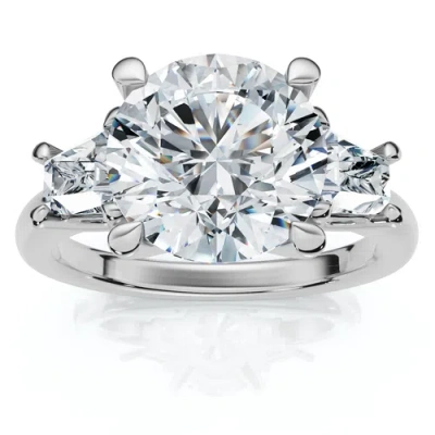 Bliss Diamond Certified 3 3/4ct Kiran Diamond Engagement Ring 14k Gold In Metallic