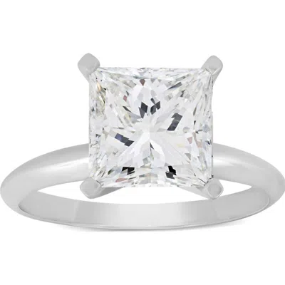 Bliss Diamond Certified 3 Ct Princess Cut Diamond Solitaire Engagement Ring 14k Gold Lab Grown In 14k White Gold