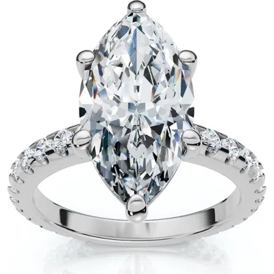 Bliss Diamond Certified 3.40ct Marquise Diamond Engagement Ring 14k Gold Lab Grown In Red