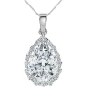 Bliss Diamond Certified 3.40ct Pear Shape Diamond Halo Dangle Penadnt 14k Gold Lab Grown 1" In 14k White Gold