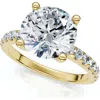 Bliss Diamond Certified 3.40ct Round Cut Diamond Engagement Ring 14k Gold Lab Grown In 14k Yellow Gold