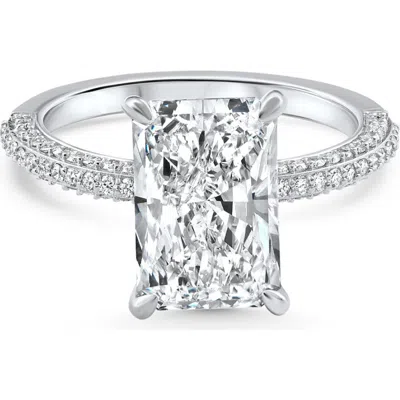 Bliss Diamond Certified 3.44ct Cassidy Radiant Cut Diamond Engagement Ring 14k Gold Lab Grown In Gray