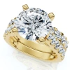 Bliss Diamond Certified 3.75ct Diamond Engagement Matching Wedding Ring Set 14k Gold Lab Grown In 14k Yellow Gold