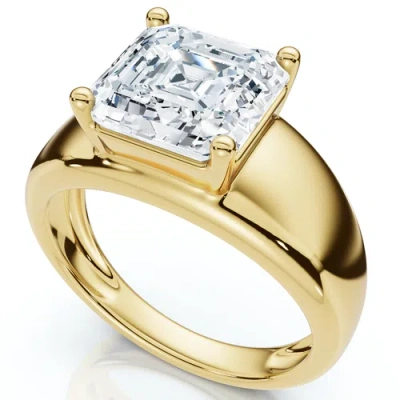 Bliss Diamond Certified 3ct Asscher Cut Solitaire Cigar Band 14k Gold Or Platinum Lab Grown