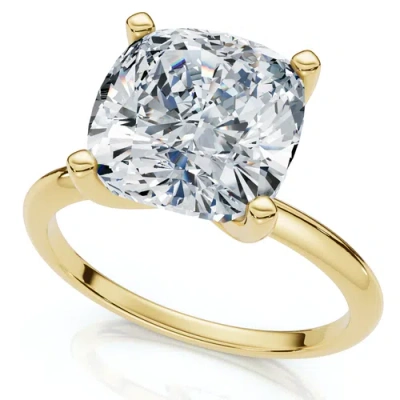 Bliss Diamond Certified 3ct Cushion Diamond Solitaire Engagement Ring 14k Gold Or Pt Lab Grown