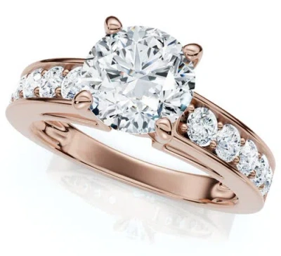 Bliss Diamond Certified 3ct Diamond Engagement Ring Cathedral 14k Gold Lab Grown In 14k Rose Gold