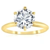Bliss Diamond Certified 3ct Diamond Solitaire Gold Engagement Ring Lab Grown In 14k Yellow Gold