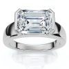 Bliss Diamond Certified 3ct East West Emerald Diamond Engagement Ring 14k Gold Or Pt Lab Grown In 14k White Gold