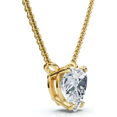 Bliss Diamond Certified 3ct Heart Solitaire Diamond Pendant Necklace 14k Gold Lab Grown