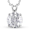 Bliss Diamond Certified 3ct Round Solitaire Diamond Pendant 14k White Gold Necklace Lab Grown In 14k White Gold