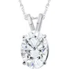 Bliss Diamond Certified 3ct Oval Diamond Solitaire Certified Lab Grown Diamond Pendant Necklace In 14k White Gold