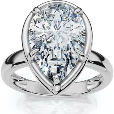 Bliss Diamond Certified 3ct Pear Alissa Engagement Solitaire Ring 14k Gold Or Pt Lab Grown In Silver