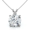 Bliss Diamond Certified 3ct Solitaire Round Diamond Pendant 14k Gold Necklace Lab Grown 18"