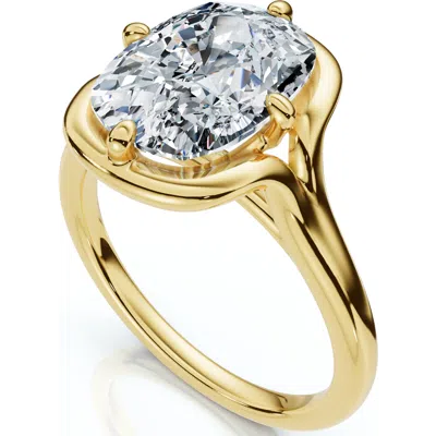 Bliss Diamond Certified 3ct Sylva Elongated Cushion Diamond Engagement Ring 14k Gold Lab Grown