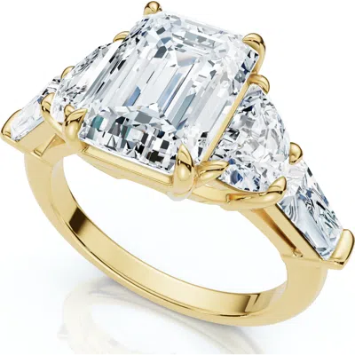 Bliss Diamond Certified 4 1/2ct Tessa Emerald Engagement Ring 14k Gold Lab Grown In Metallic
