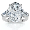 Bliss Diamond Certified 4 1/3ct Oval & Baguette Diamond Engagement Ring 14k Gold/pt Lab Grown In Silver