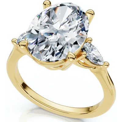 Bliss Diamond Certified 4 1/3ct Oval/pear Diamond Engagement Ring 14k Gold Or Pt Lab Grown