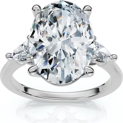 Bliss Diamond Certified 4 1/3ct Oval/pear Diamond Engagement Ring 14k Gold Or Pt Lab Grown In Metallic